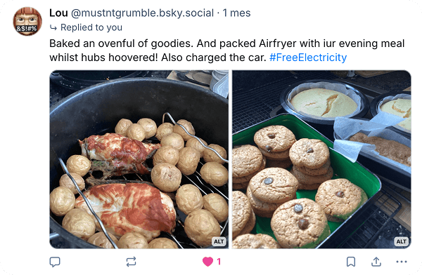 Instagram post about Free Electricity