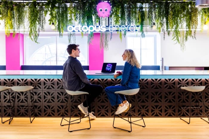 Two people at Octopus office