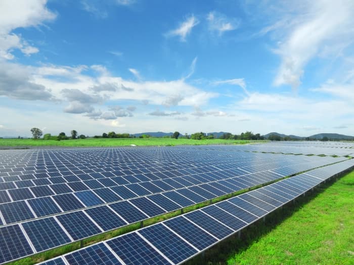Large array of solar panels