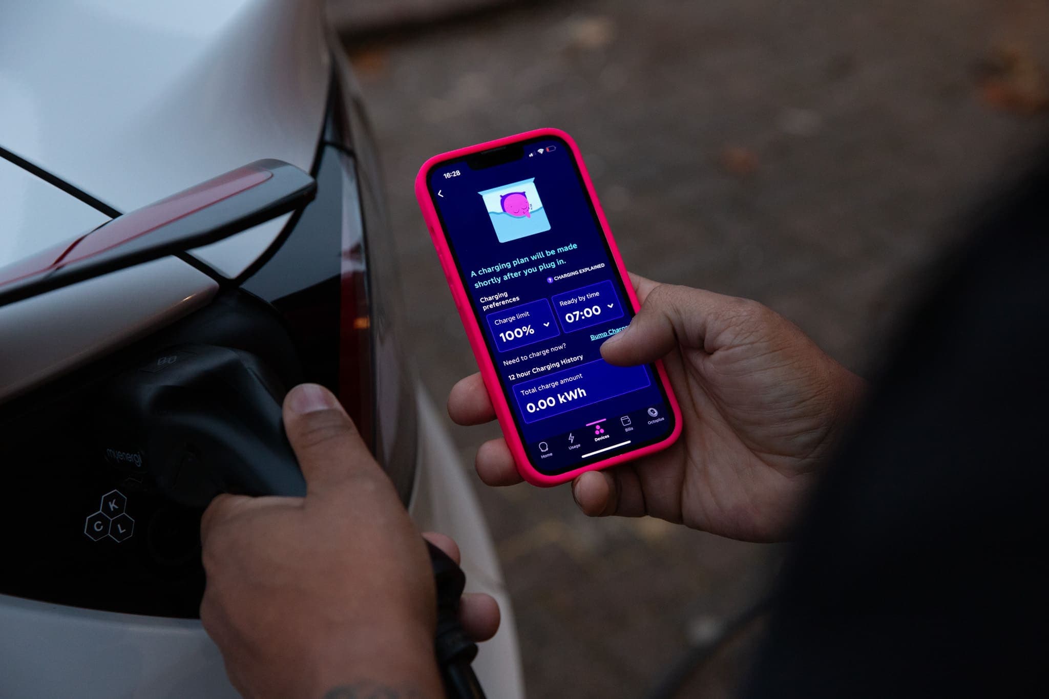 Octopus app showing EV charging tariff