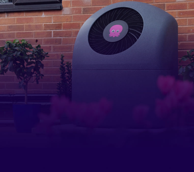 Cosy heat pump installed outside a home